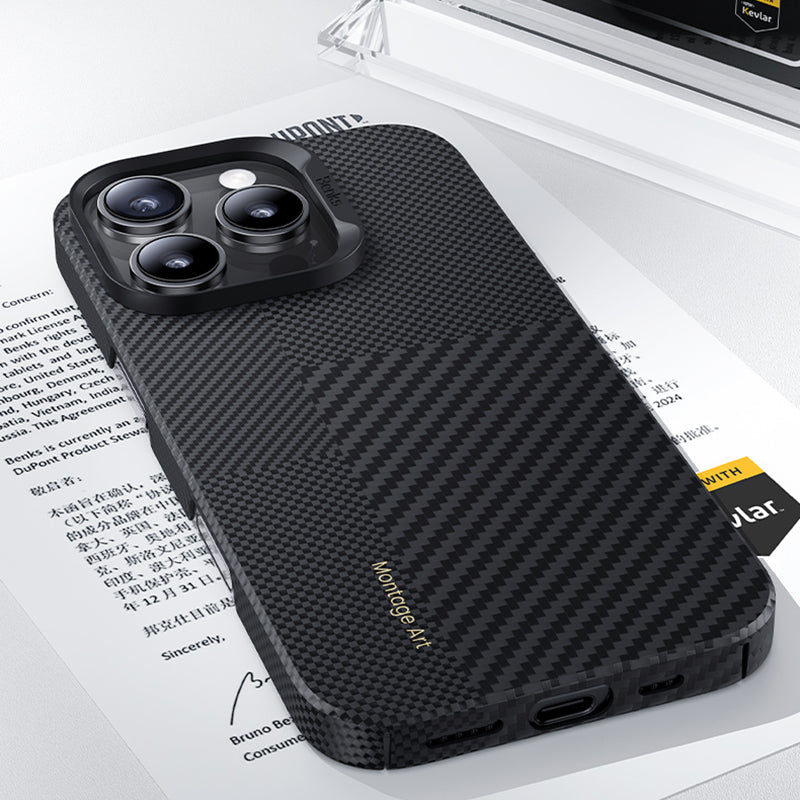Benks Yeni Seri iPhone 16 Pro Max Magsafe Karbon Fiber Montage ArmorAir Kevlar Kılıf Benks Yeni Seri iPhone 16 Pro Max Magsafe Karbon Fiber Montage ArmorAir Kevlar Kılıf